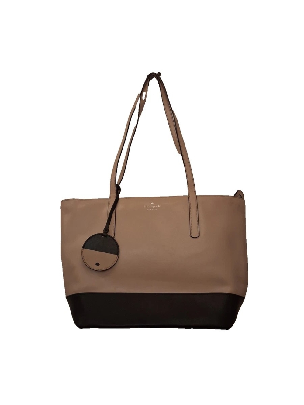 kate spade Beige and Black Two-Tone Tote with Round Pouch